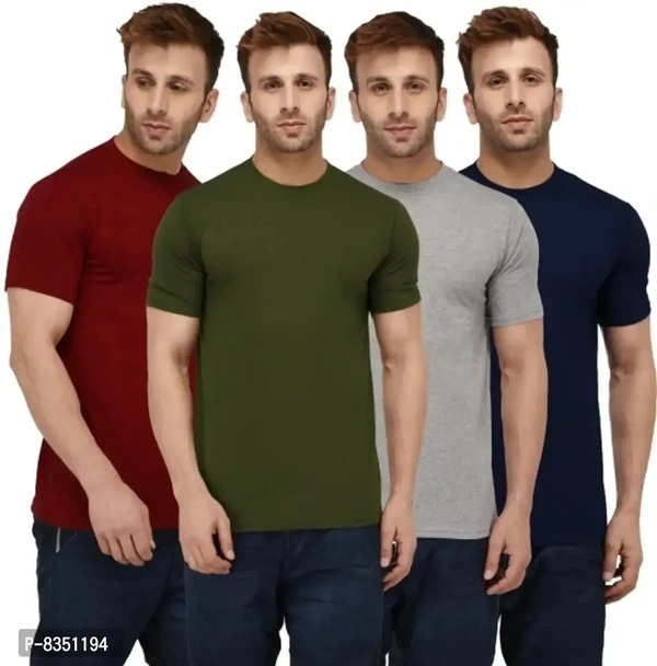 Pretty Cotton Multicoloured Tees Combo For Men Pack Of 4