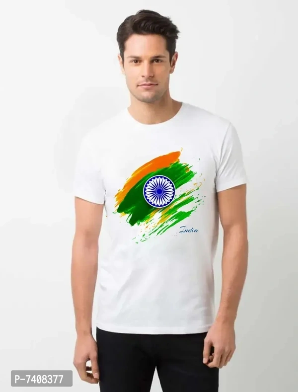 Stunning White Polyester Printed India Tees For Men