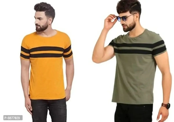 Classic Polyester Blend Tshirt for Men, Pack of 2