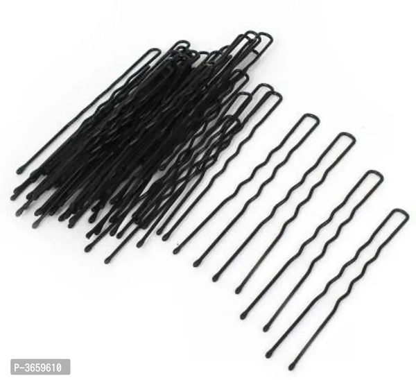 10Pcs Beauty Curved U shape hair pin for Bun clip, hair pins Hair Pin (Black)