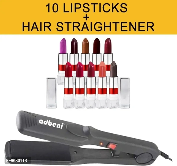 Fauve Lipsticks (Pack Of 10) With Hair Straightner Gc391 (11 Items In The Set)