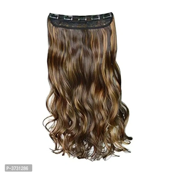 5 Clips in Highlighted Brown Golden Wavy Casual Hair Extension for Womens (26Inchs)