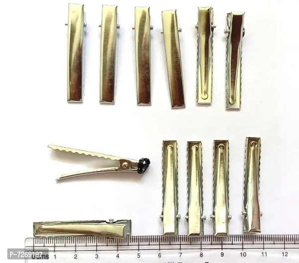 50Pcs Metal Hair Clips/Pins Single Prong Metal Alligator Clips For Making Hair Bow, Flower Accessories Other DIY Accessories silver colour