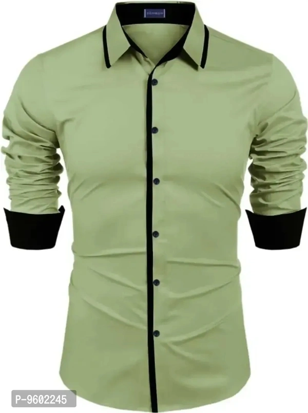 Men Regular Fit Self Design Cut Away Collar Casual Shirt