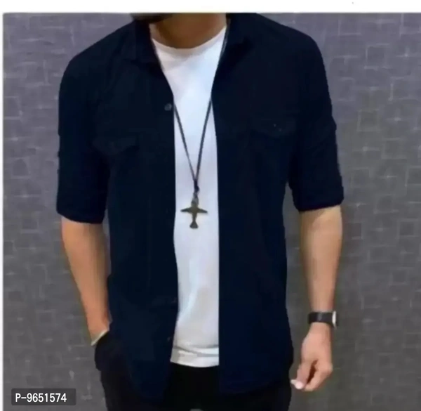 Stylish Men Double Pocket Cargo Shirt