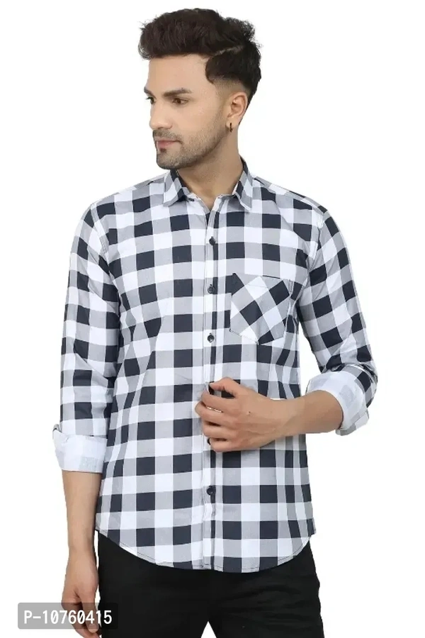 Trendy Cotton Blend Check Shirt for Men