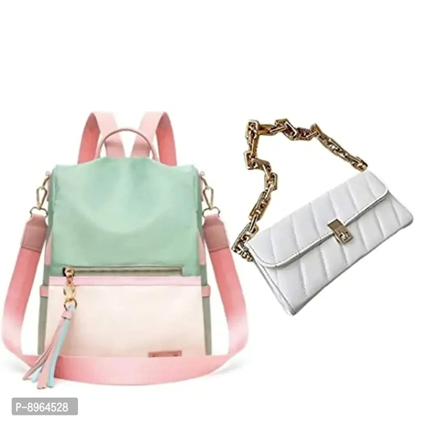 Comfabie Small Backpack and Sling Bag Set for Ladies and Girl's (Pack of 2)(Bag_PK2_1962)