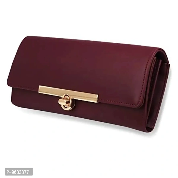 ALSU Women's Maroon Hand Clutch Wallet Purse_LDU-012maroon
