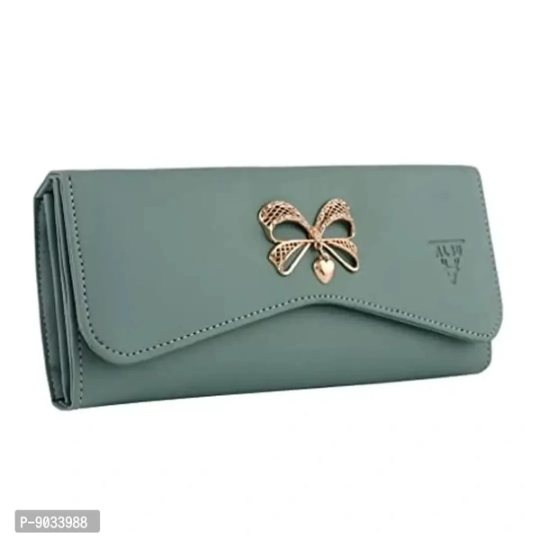 ALSU Women's Bluish Green Hand Clutch Wallet Purse (gdu-015blugrn)