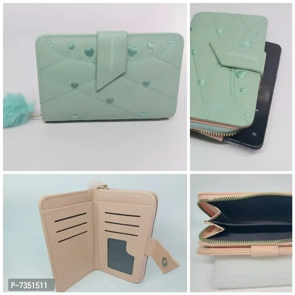 Stylish Fancy PU Clutch Wallet For Girls Pack Of 1