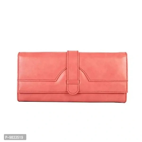 SaleBox P.U. Leather Women's Wallet / Belt Fold Wallet / Wallet for Girls/ Women's Cluthc / Hand Purse for Girls (Black) (Pink)