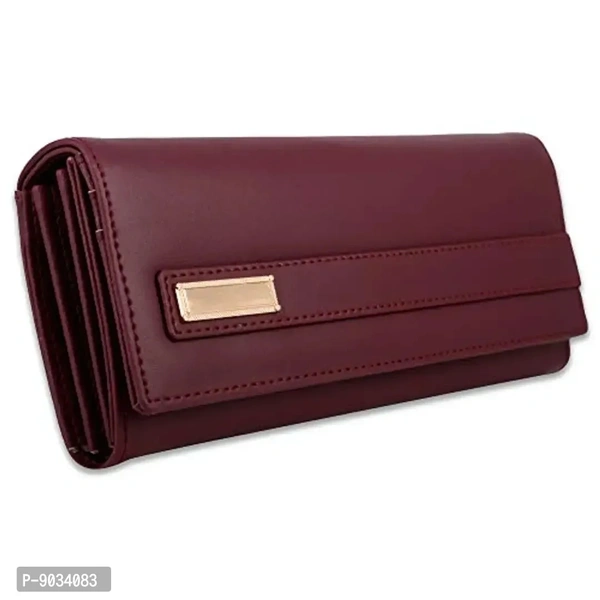 ALSU Maroon Faux Leather Women's Wallet (SHD-002)