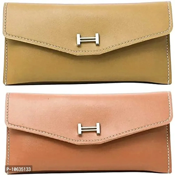 CADEAU Women Ladies Wallets and Clutches Imported Wallet with High Quality Long Women?s Clutches Combo (yellow and pink)