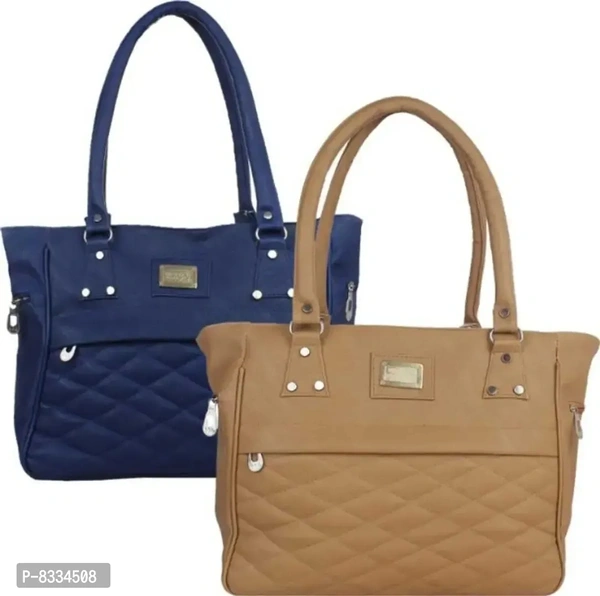 Classy PU Solid Handbags for Women, Pack of 2