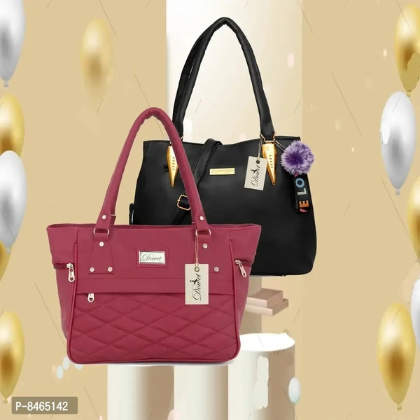 Elegant PU Handbags For Women- Pack Of 2
