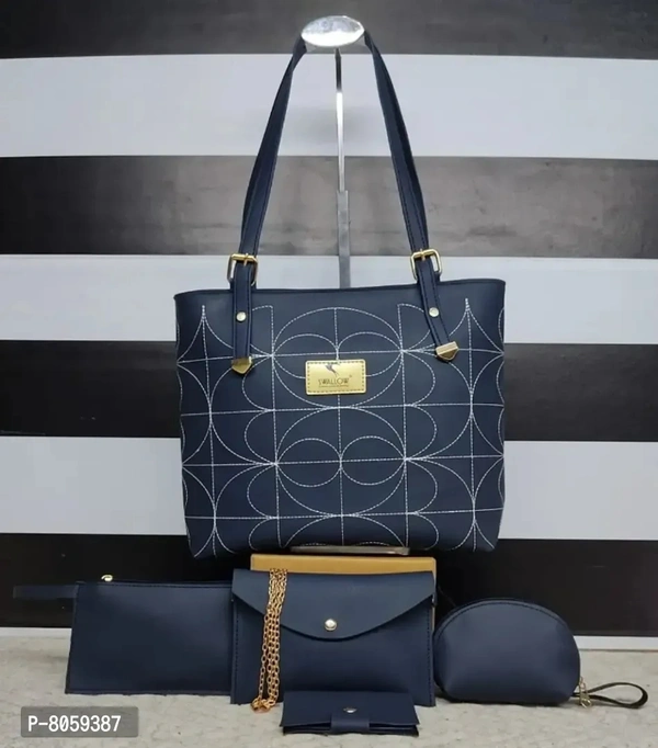 Stylish Fancy PU Handbags Combo Set Of 5 For Women