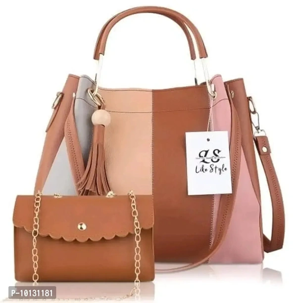 Classy PU Solid Handbags for Women with Sling Bag