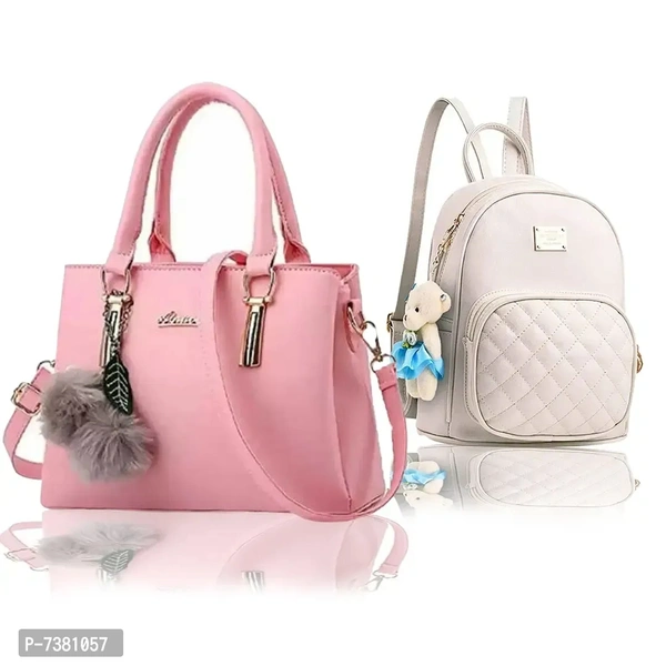 Trendy Cute Handy Hand-Held Shoulder Bag And Backpack Combo For Women