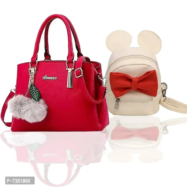 Trendy Cute Handy Hand-Held Shoulder Bag And Backpack Combo For Women