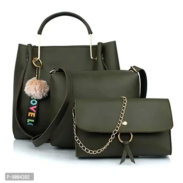 Womens Shoulder Hand bag Combo (3LR-bib-tie) (Green)