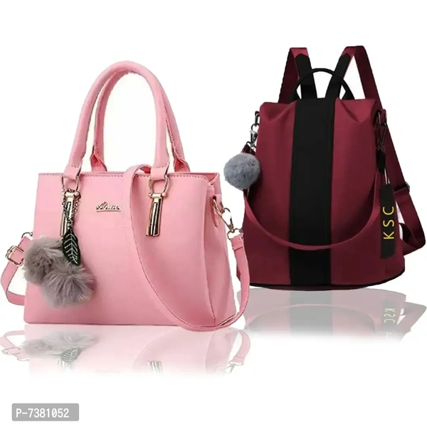 Trendy Cute Handy Hand-Held Shoulder Bag And Backpack Combo For Women