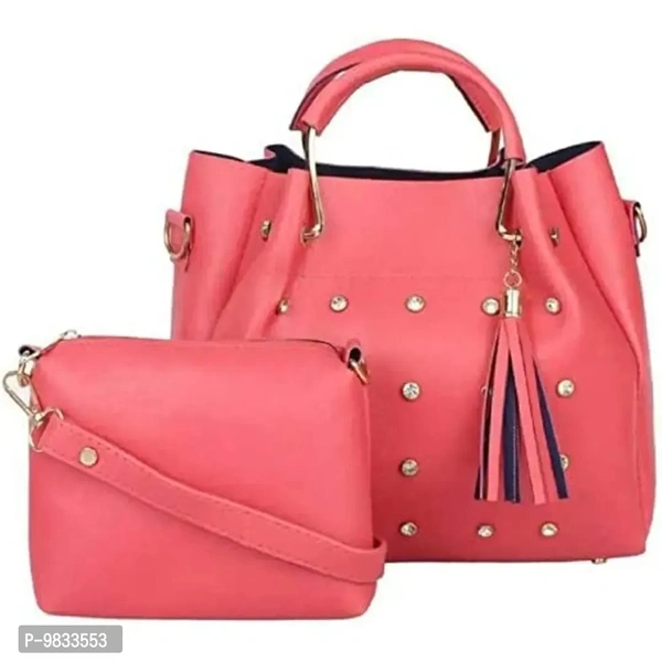 SaleBox P.U. Leather Handbag for Women's/Handbag for Girls/Women's Shoulder Bag Pack of Two (Small Size) (Pink)