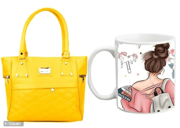 Stylish Resin Handbags With Printed Mug For Women