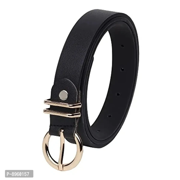 URBAN ALFAMI Women Vegan Leather Belt L201 | Black