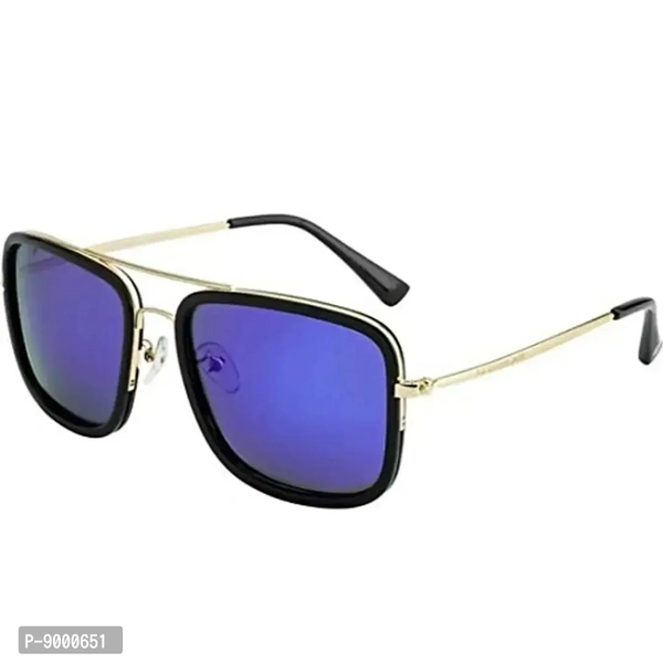 RoshFort Unisex Metal; Polycarbonate and Resin Avengers Infinity War Tony Stark Square Sunglasses (Blue, Medium)