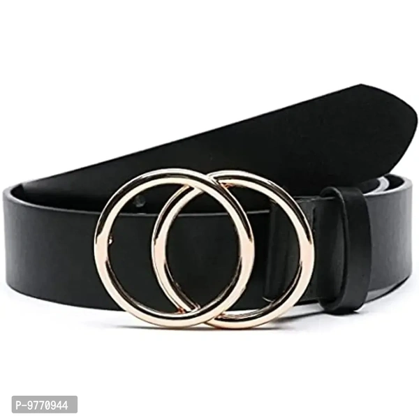 Dryon Women's and Girl's Faux Leather Belt (Black, Free Size )