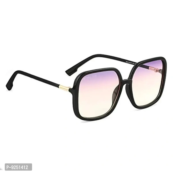 ROYAL SON Women Oversized Sunglasses Clear Frame, Purple Lens (Medium) - 1 Sunglasses, 1 Cleaning cloth, 1 Glasses Box