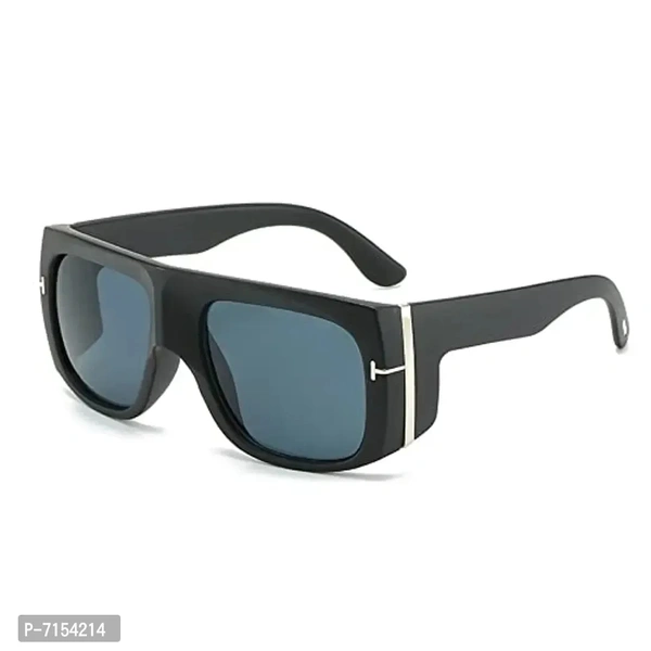 AUGEN By Visions India Retro Vintage Oversized Square Abstract Unisex Sunglasses UV400 Protected Large Size (Black 3, 115)