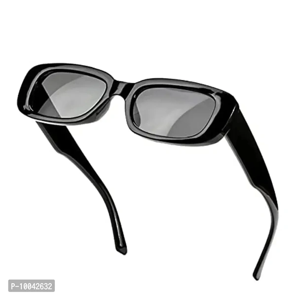 IFLASH Rectangle Sunglasses for Women Retro Fashion Sunglasses UV 400 Protection Square Frame Eyewear (BLACK)