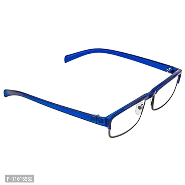 Abner Rectangular Blue Reading Eyeglasses (Power +2.25) Reading-81