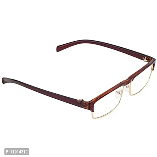 Abner Rectangular Brown Reading Eyeglasses (Power +2.50) Reading-78