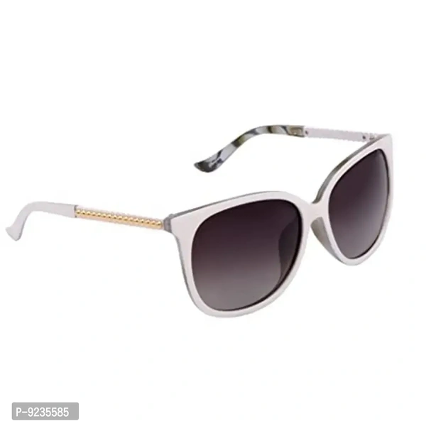 Hrinkar White Rectangular Polarized Sunglasses for Women | Grey Lens | Stylish Casual Shades 