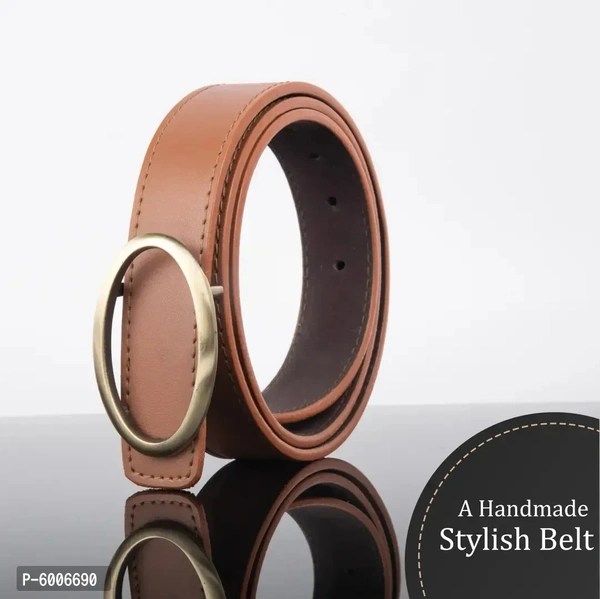 Stylish Casual and Formal Brown Artificial Leather Belts For Women's