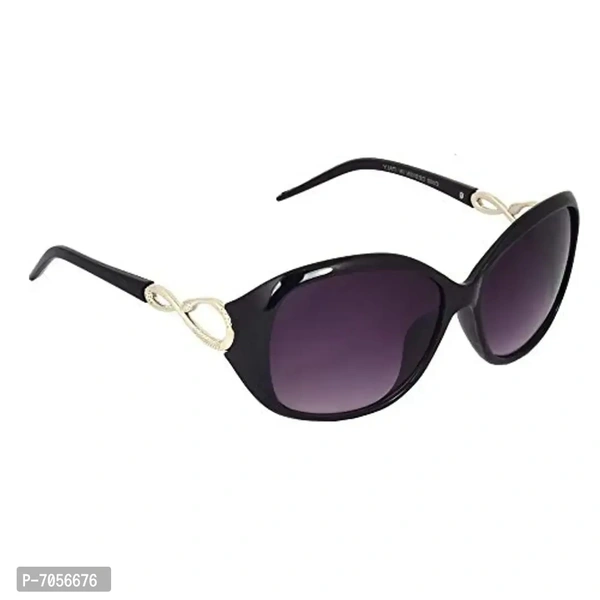 Dervin Black Frame Black Lens Over Sized Sunglasses for Women And Girls (Black)