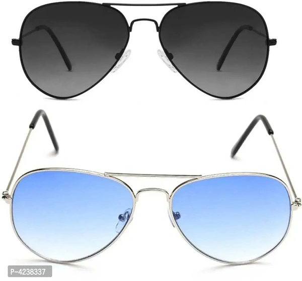 Premium Metal Frame Unisex Sunglasses (Set Of 2)