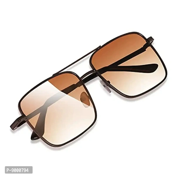 Roshfort UV Protected Vintage Square Sunglasses | Unisex Gradient Lens | Metal Frame