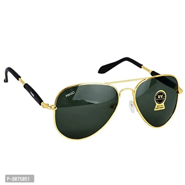 PIRASO UV Protection 400 Aviator Sunglasses For Men Women (GOLD BLACK)
