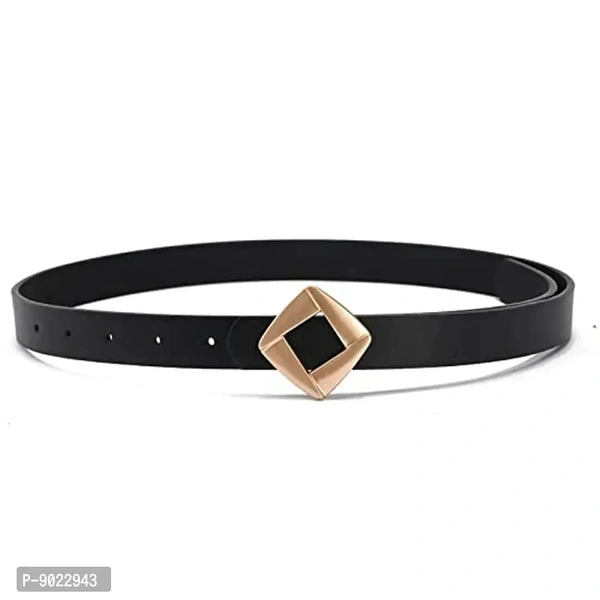 SATYAM KRAFT 1 Pcs Women's Plain Square shape Metal Buckle Adjustable Stylish Design Ladies Waist Belts for Fancy Girls, Women Saree, Western Dress, Long Gown (Pack of 1) (Black)