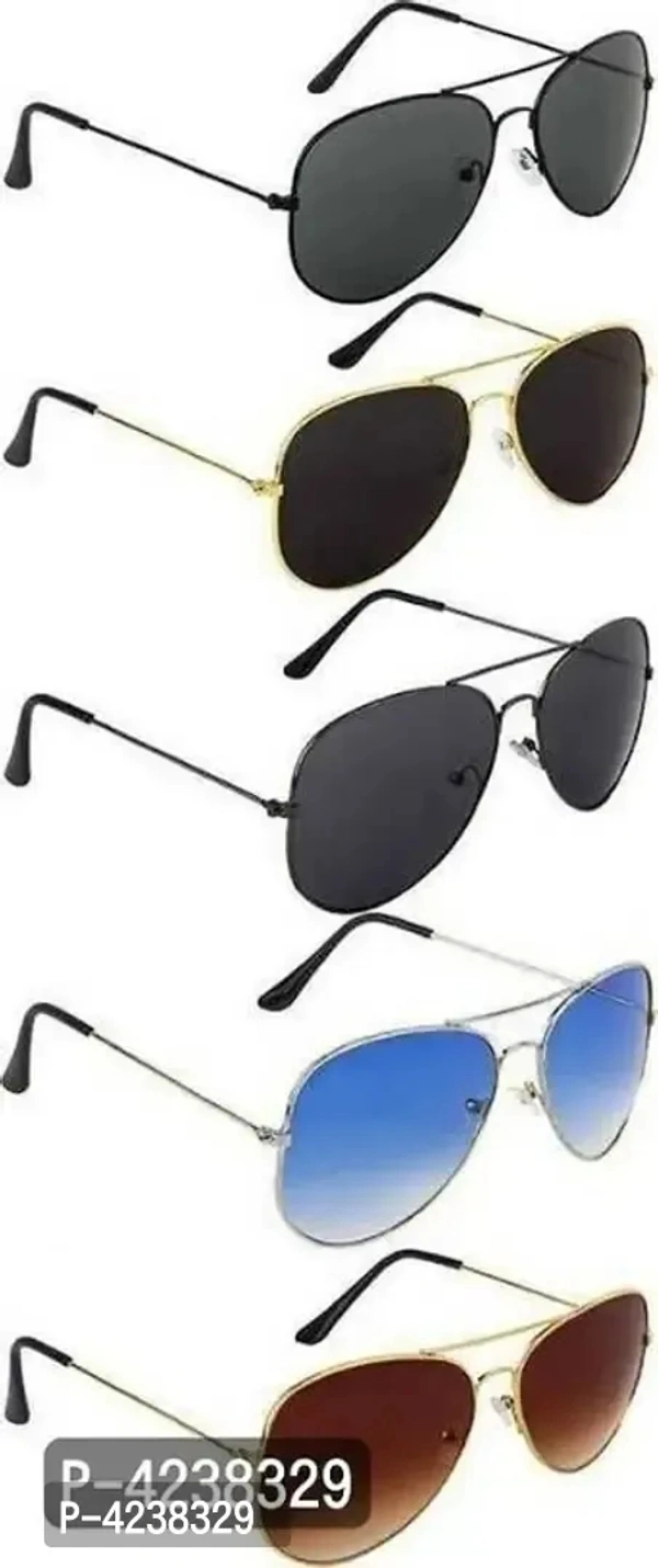 Premium Metal Frame Multicolored Unisex Sunglasses (Set Of 5)