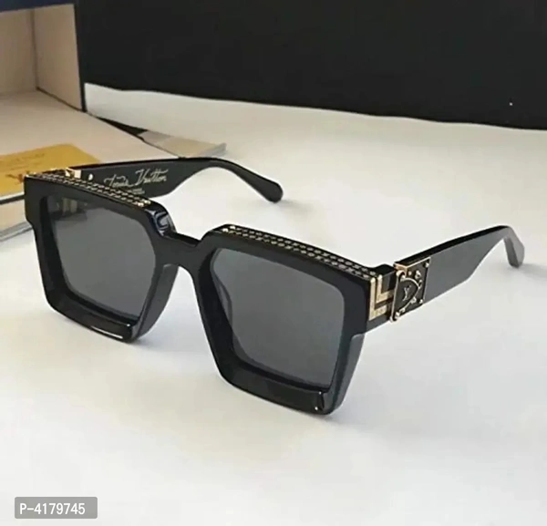 Trendy Black Plastic Square Sunglass For Men And Women