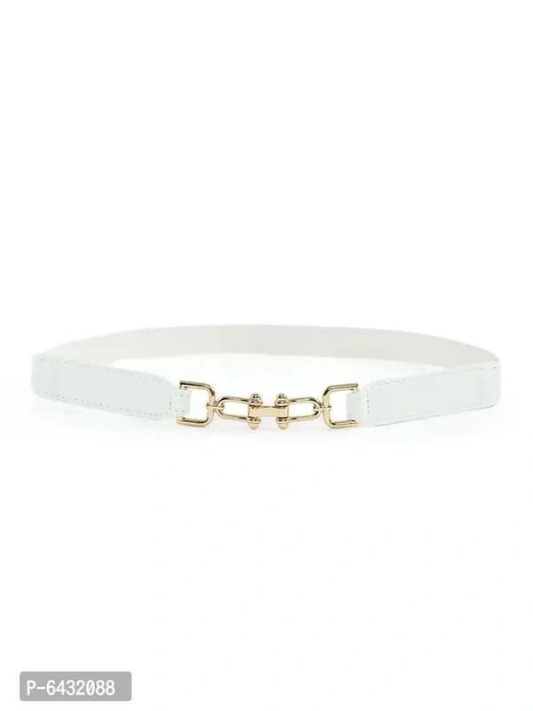 Elegant White Canvas Dress Belt For Women