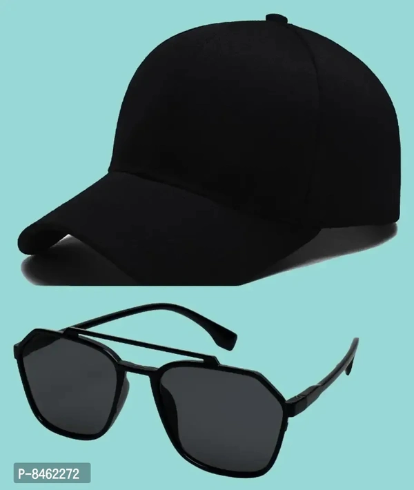 Classic Solid Unisex Sunglasses with Regular Sports Cap