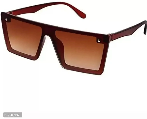 Brown Rectangular Sunglasses For Men And Women.