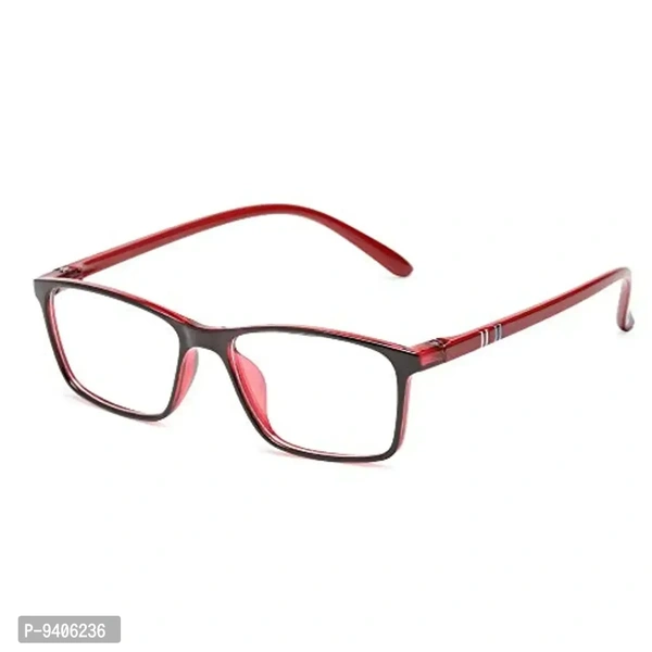 VAST® Antiglare Zero Power TR90 Spectacle Frames Sunglasses For Boys, Men, Women, Girls (Computer Glasses) MADE IN INDIA…(Black/Red)