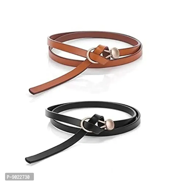 Satyam Kraft Women's PU Leather Belts Combo (Pack of 2) | Stylish Waist Belts for Saree & Western Dress