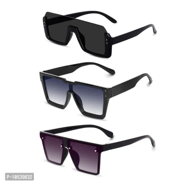 Fancy Plastic Unisex Sunglasses Pack Of 3